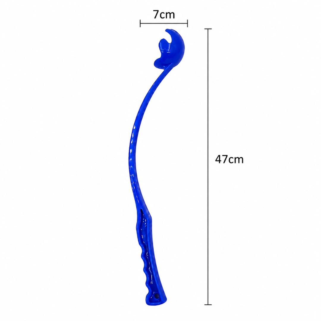 Portable Dog Tennis Ball Launcher Stick Interactive Outdoor Fetch Toy for Dogs - Dark Blue