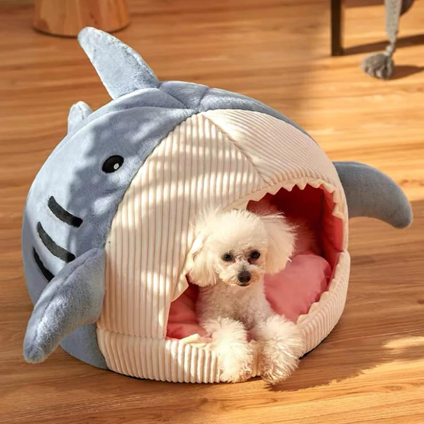 Indoor Cotton Pet Mat Soft Cushion Shark Bed for Cats and Small Dogs