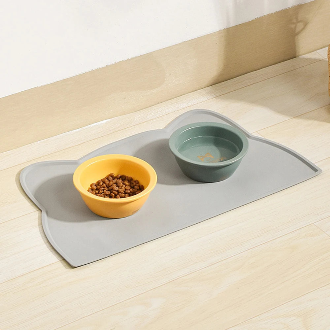 Non Slip Waterproof Pet Bowl Mat Easy Clean Feeding Pad for Dogs and Cats
