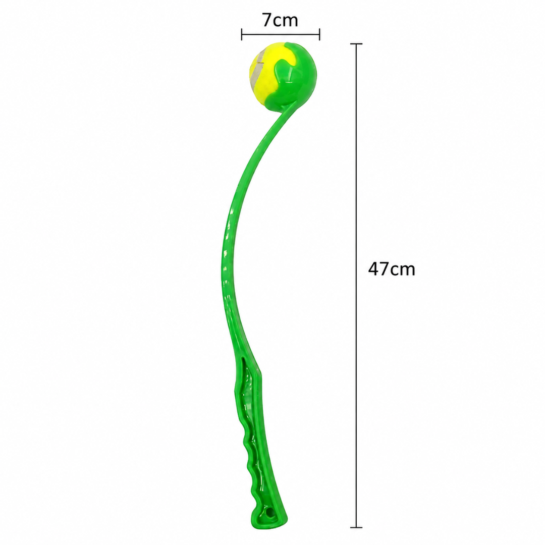 Interactive Dog Ball Launcher Stick Outdoor Tennis Ball Thrower for Active Play - Green