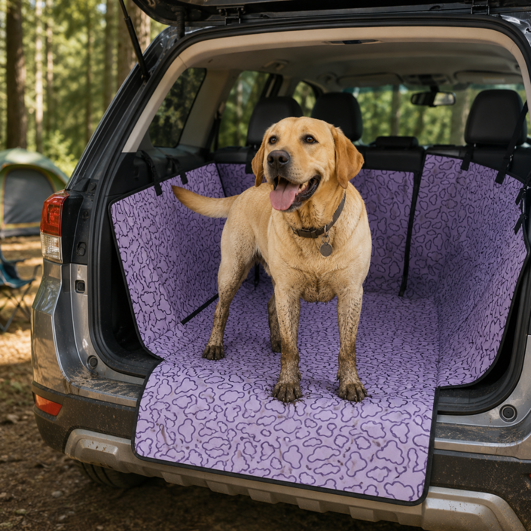 Waterproof Pet Travel Hammock Rear Seat Cover for Small Medium and Large Dogs - Purple