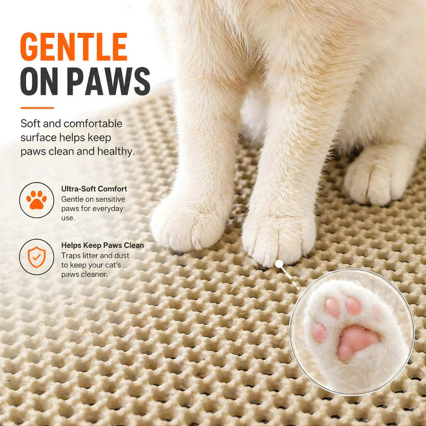 Litter Pad Waterproof Double Layer Non Slip Easy Clean Pet Mat - Khaki