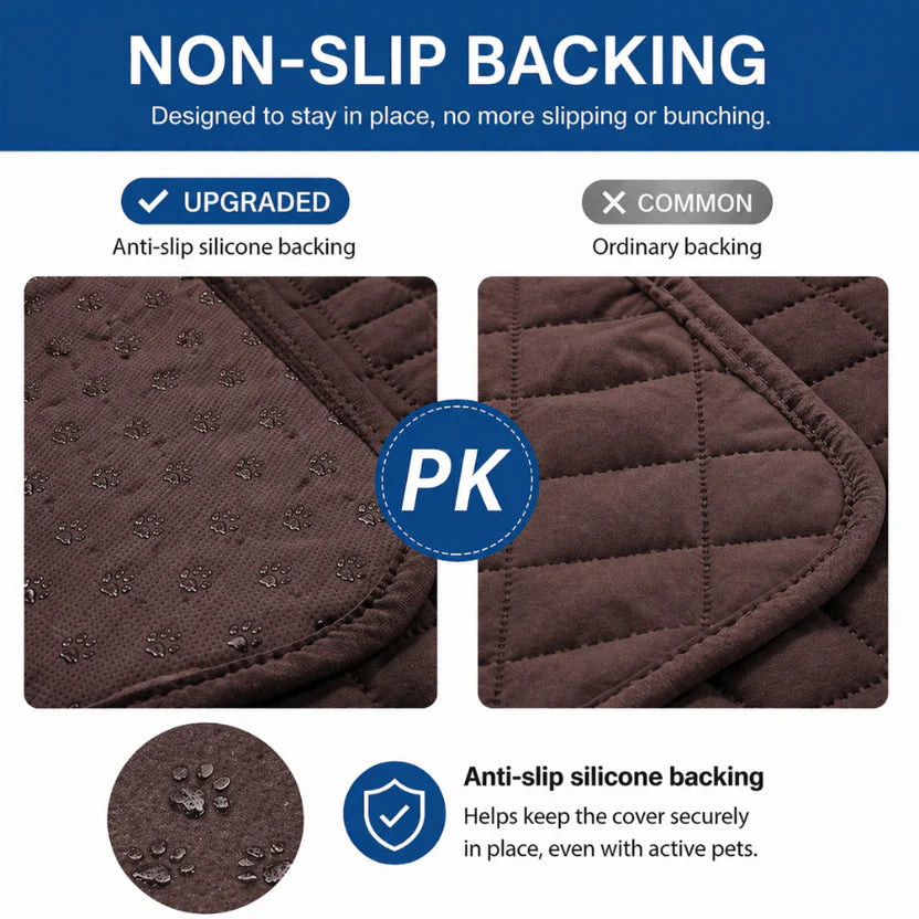 Multi-Use Pet Mat Waterproof Non-Slip Blanket for Furniture and Floor - Chocolate