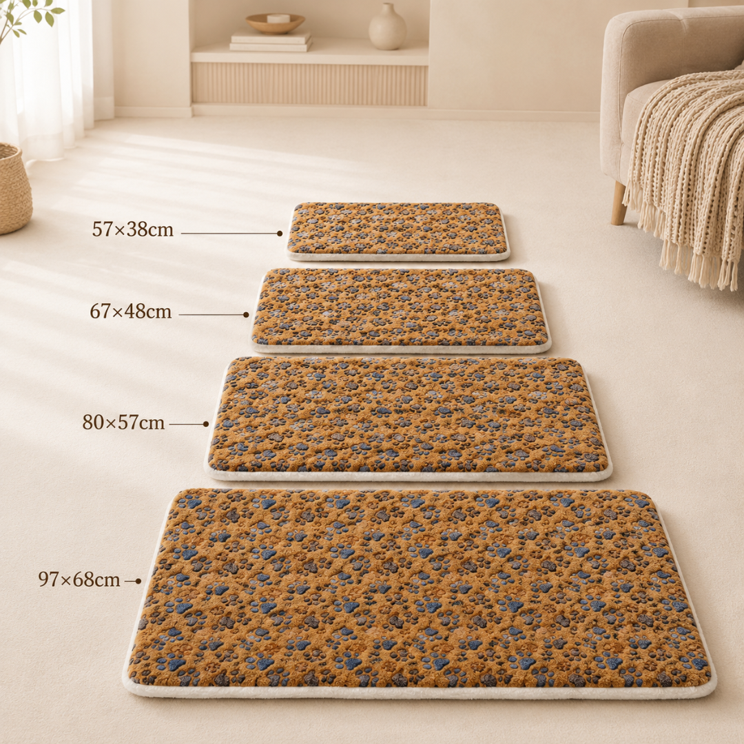 Washable Plush Pet Rug Cushion Mat for Small and Large Dogs - Brown