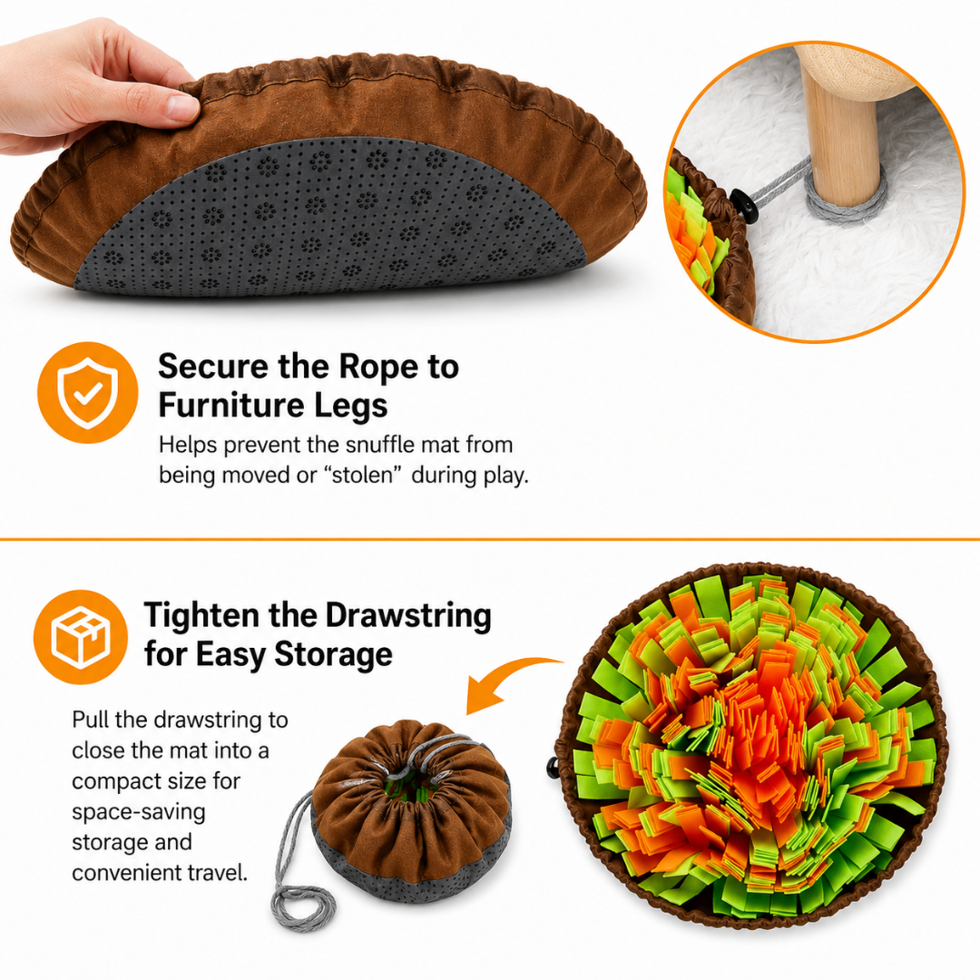 Washable Dog Snuffle Mat Foldable Felt Feeding and Training Toy