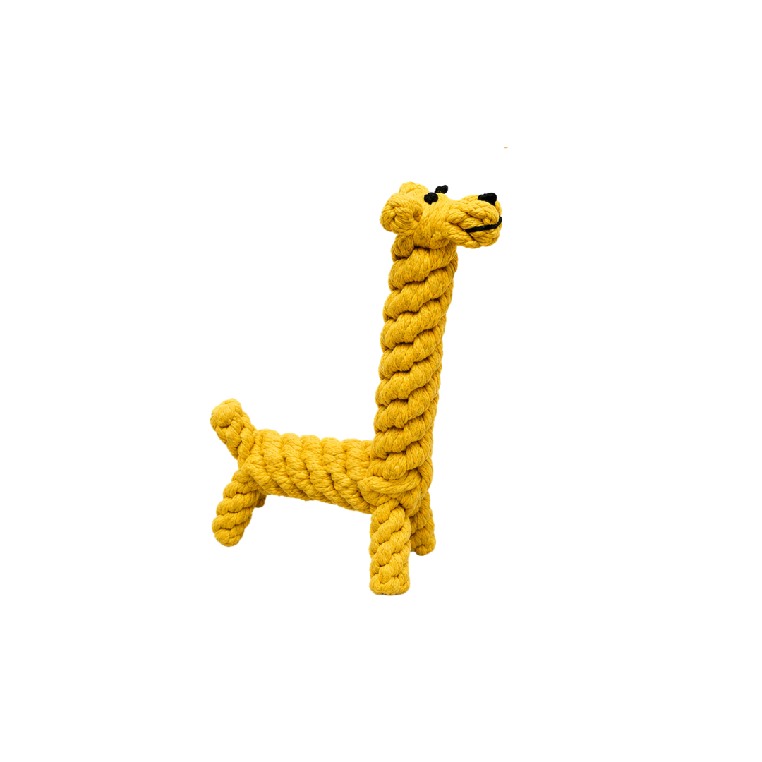 Cotton Rope Knot Giraffe Dog Chew Toy for Puppies and Small Dogs