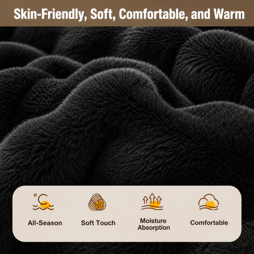 Soft Pet Mattress Plush Coral Fleece Bed Mat for Cats and Small to Medium Dogs - Black