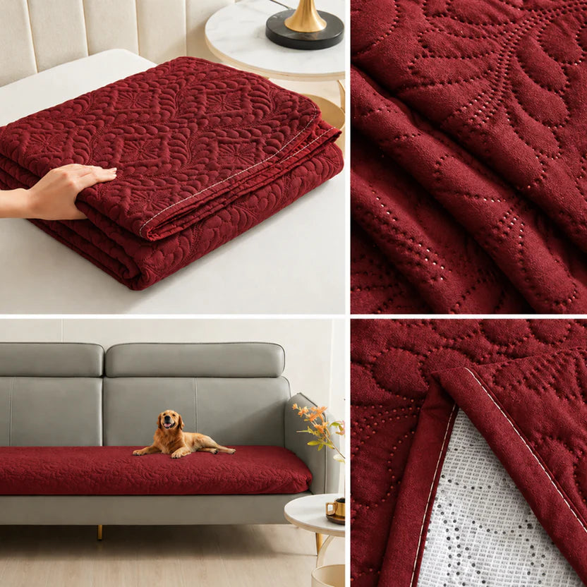 Multi-Purpose Pet Mat Waterproof Non-Slip Cover for Couch, Floor and Car - Red