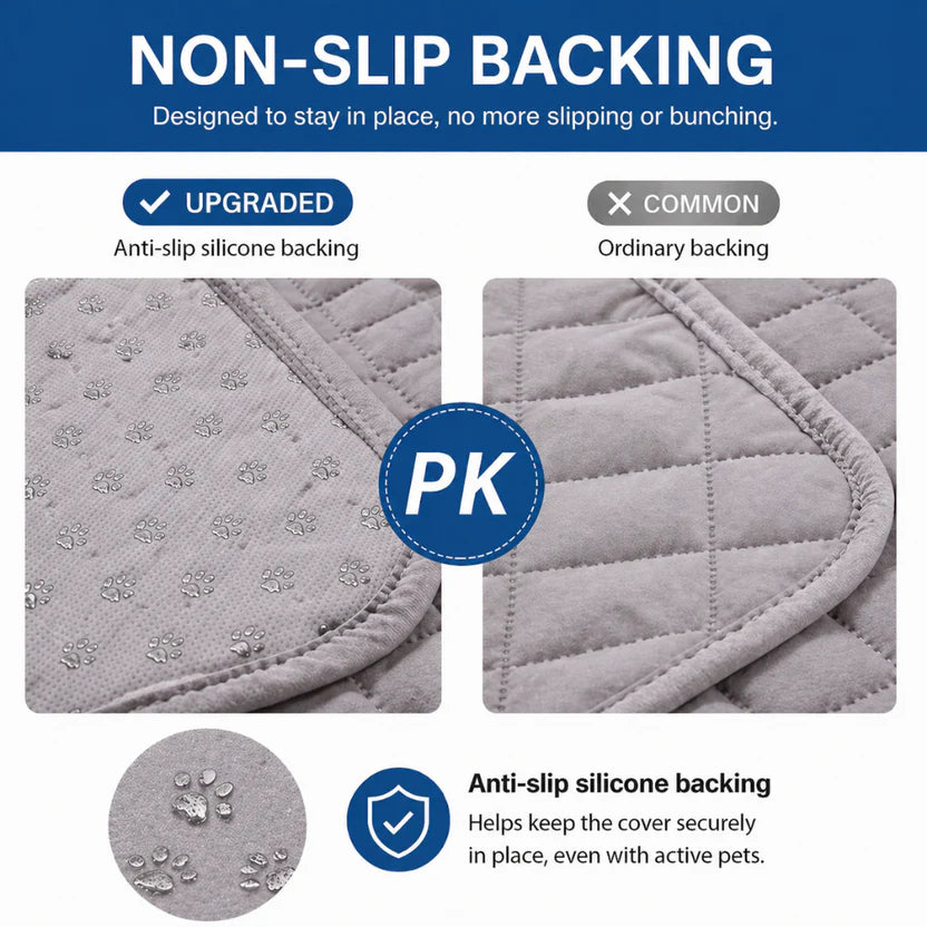 Non-Slip Waterproof Pet Mat Furniture Protector Blanket for Dogs and Cats - Light Grey