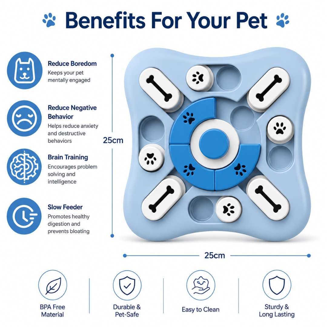 Non-Slip Interactive Pet Puzzle Feeder Bowl Slow Feeding Toy for Dogs and Cats