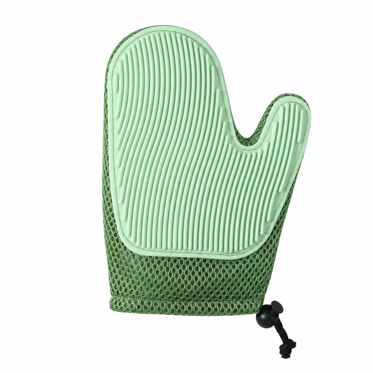 Pet Grooming Glove Double Sided Hair Remover and Massage Brush for Dogs and Cats - Green