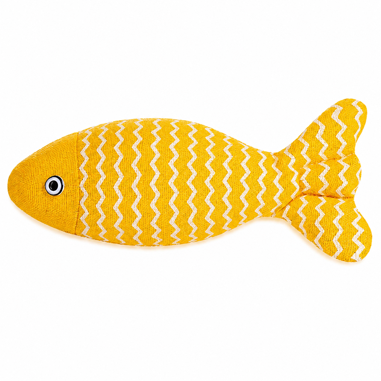 Fish Shaped with Catnip Soft Linen Interactive Pet Toy - Yellow