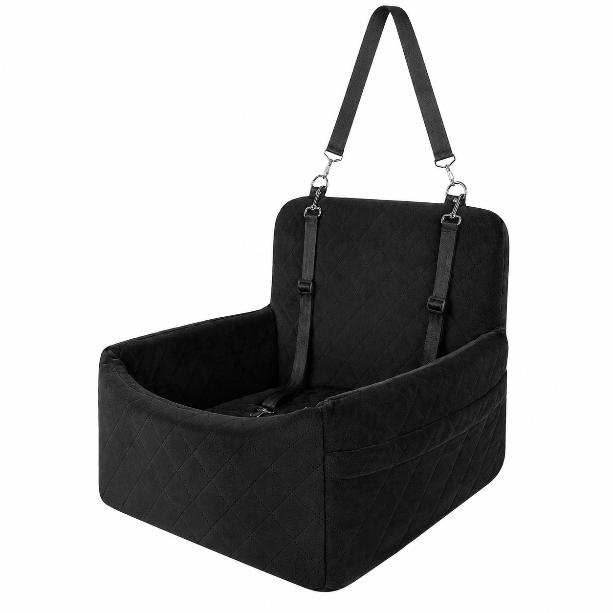 Portable Pet Car Travel Seat with Removable Cushion Anti-Slip Base for Small Dogs and Cats