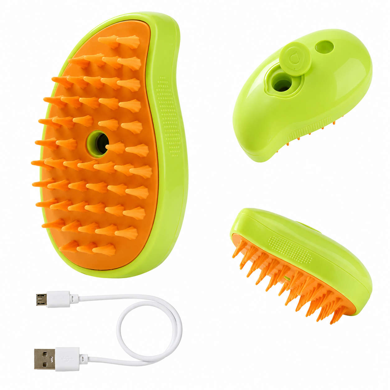 3 in 1 Pet Hair Removal Brush Grooming and Massage Comb for Cats and Dogs - Green