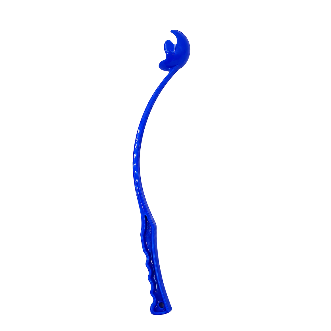 Portable Dog Tennis Ball Launcher Stick Interactive Outdoor Fetch Toy for Dogs - Dark Blue