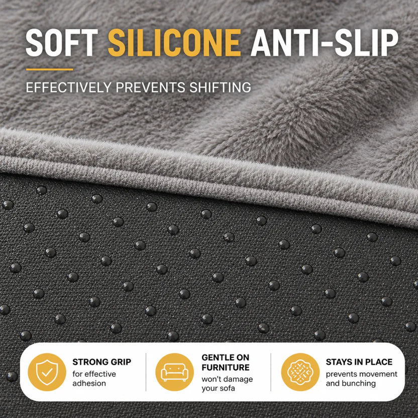 Pet Cushion Mat Soft Plush Pad for Cats and Small to Medium Dogs Indoor Use - Grey