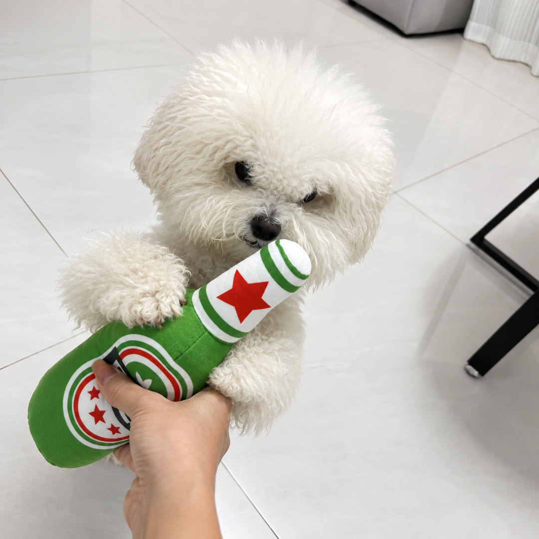 Beer Bottle Dog Toy Interactive Chew Toy for Small and Large Dogs