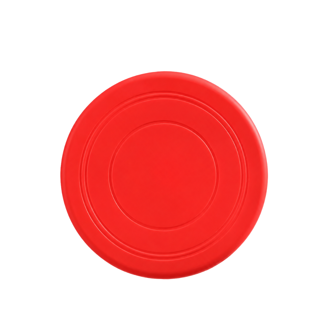 Rubber Flying Disc Dog Toy for Outdoor Fetch and Training Play - Red