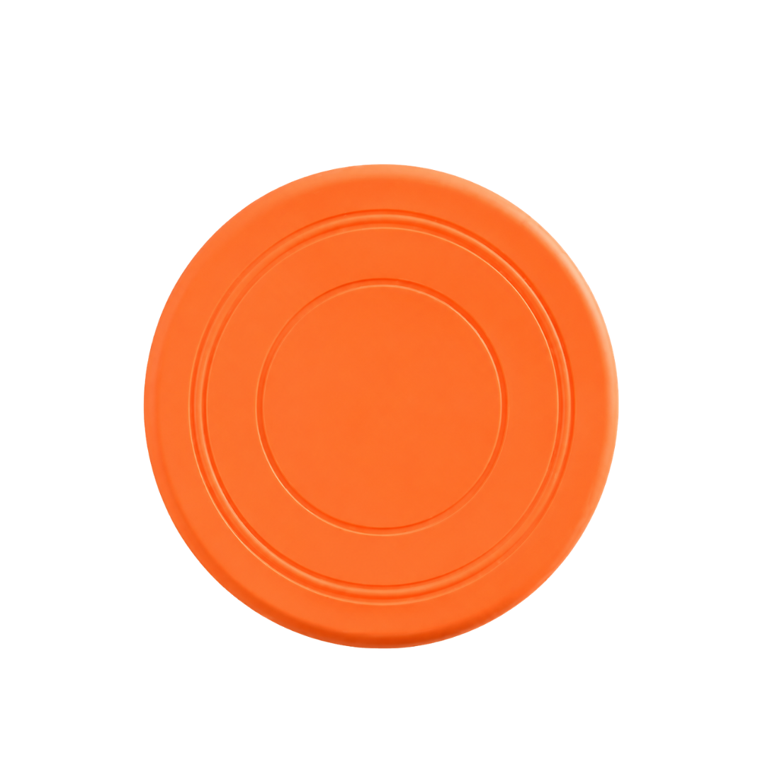 Floating Frisbee Dog Toy with Soft Grip Rubber Design for Outdoor Training - Orange