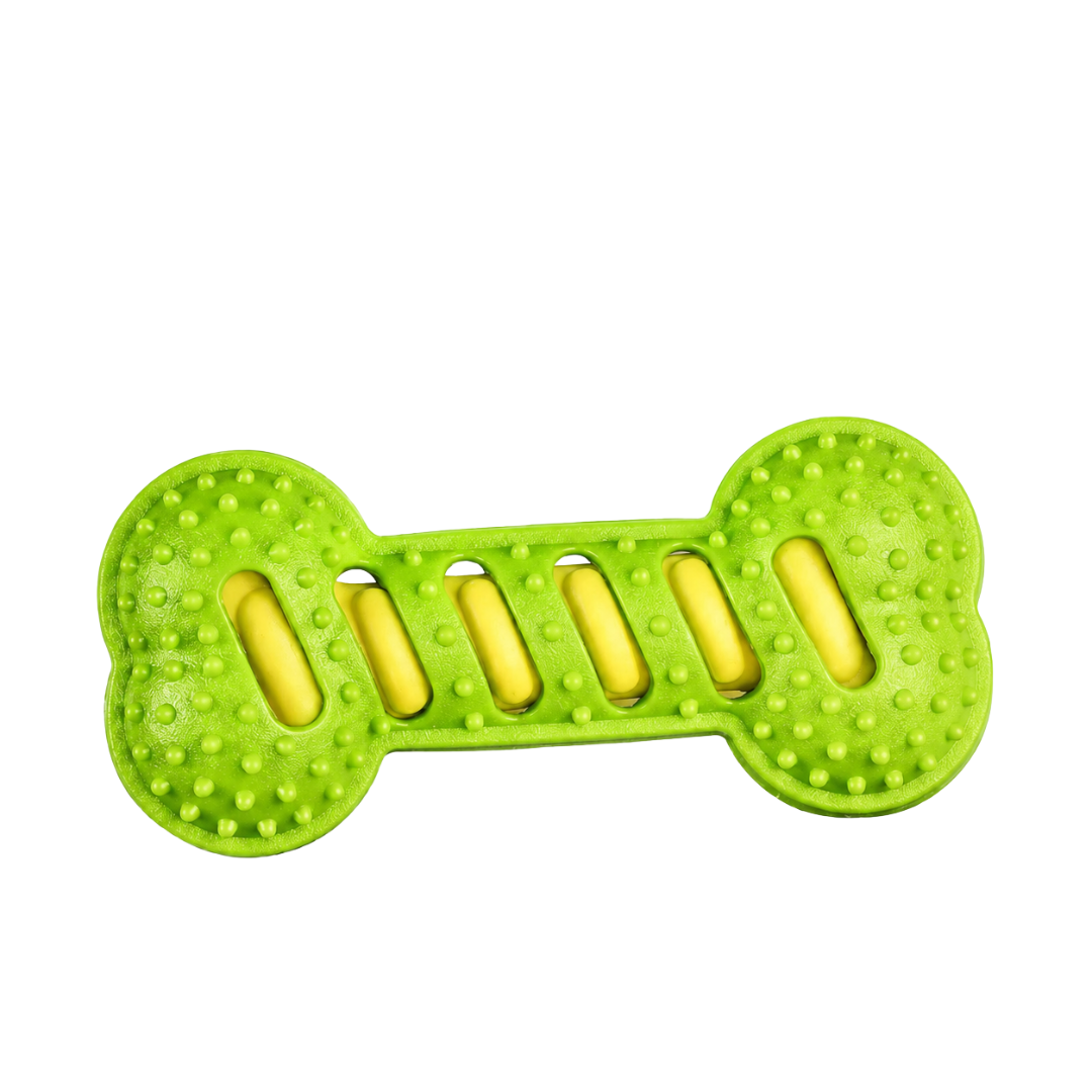Durable Rubber Dog Chew Toy Squeaky Bone Interactive Play Toy for Puppies and Dogs