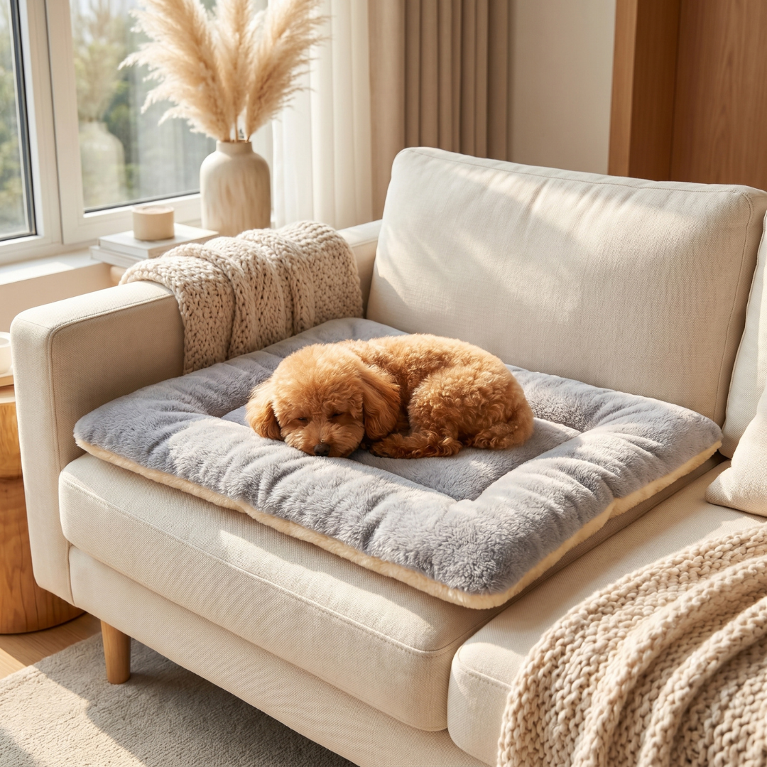 Plush Coral Fleece Pet Mat Lightweight Washable Blanket for Cats and Small Dogs - Grey