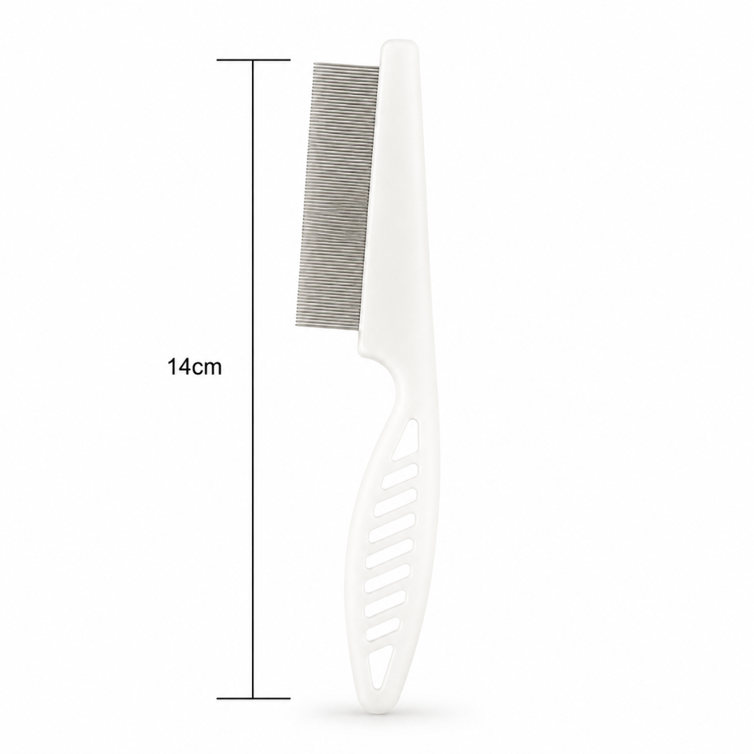 Stainless Steel Pet Grooming Comb for Dogs and Cats Hair Shedding and Flea Removal - White