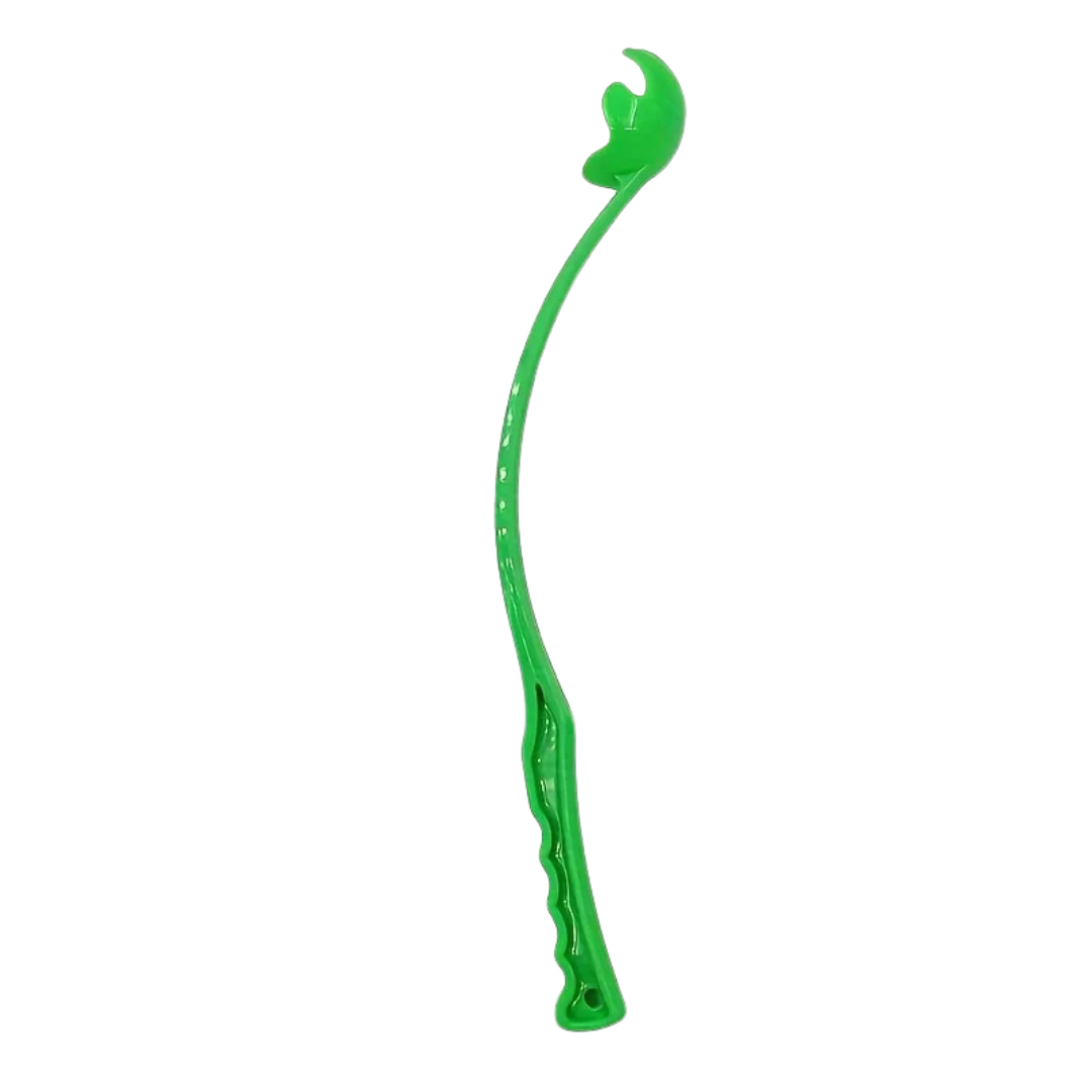 Interactive Dog Ball Launcher Stick Outdoor Tennis Ball Thrower for Active Play - Green