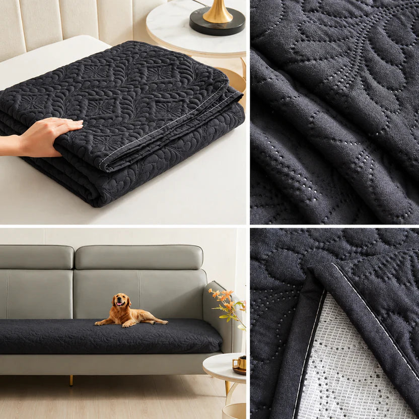 Waterproof Pet Blanket Non-Slip Furniture Cover Mat for Dogs and Cats - Black