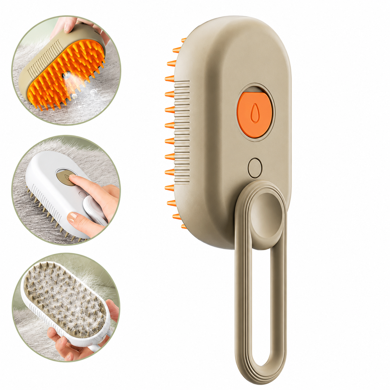 3-in-1 Rechargeable Pet Grooming Brush with Spray Function Hair Removal Comb for Cats and Dogs