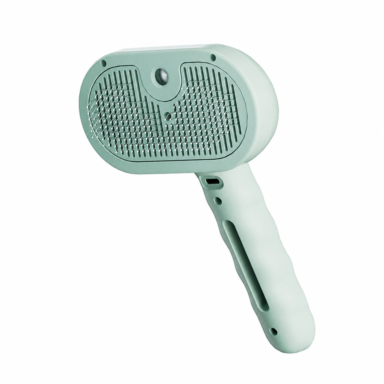 Portable Pet Grooming Brush with Mist Spray Function for Dogs and Cats - Mint Green