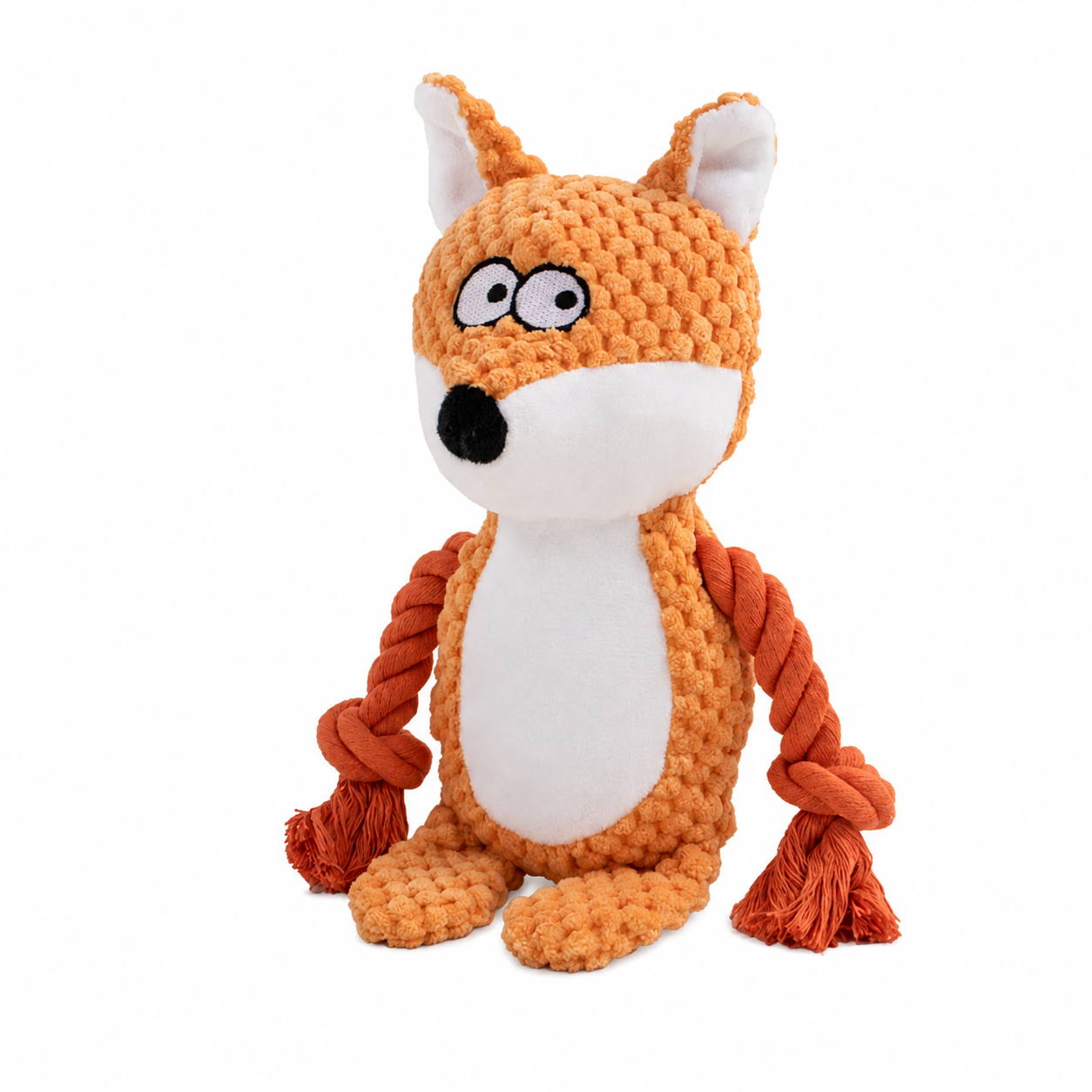 Orange Fox Dog Toy Plush Squeaker Interactive for Small and Medium Dogs