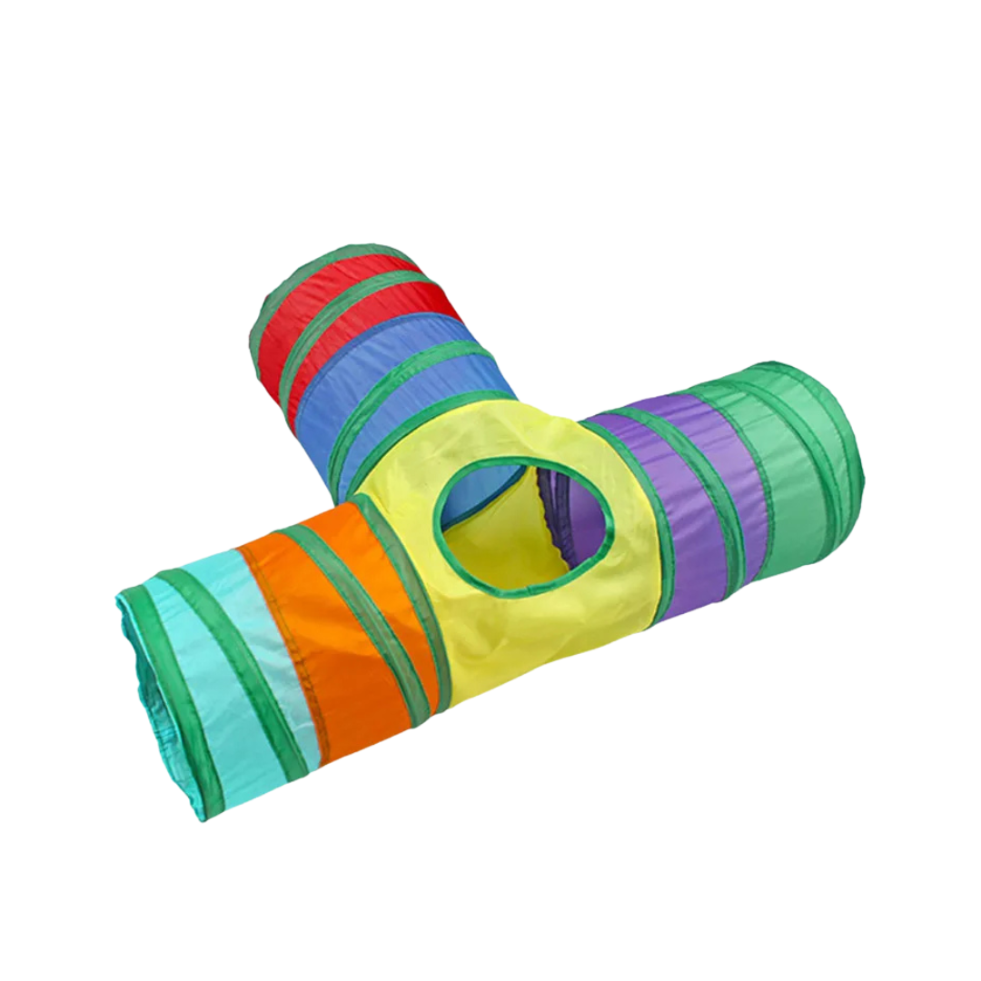 Foldable Cat Tunnel Play Toy with Hanging Ball for Indoor and Outdoor Pets