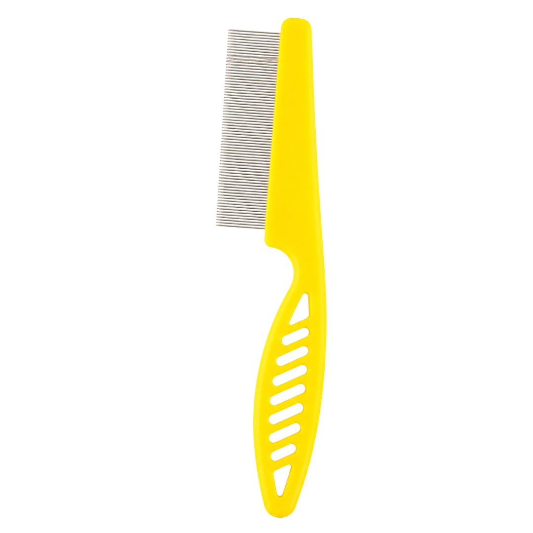 Portable Pet Hair Removal Comb with Comfortable Grip for Dogs and Cats - Yellow
