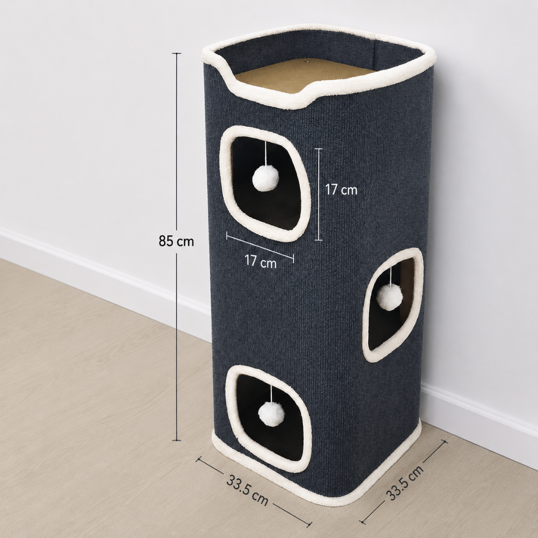 Multi-Level Cat House with Soft Mat Covered Pet Tent for Indoor Cats