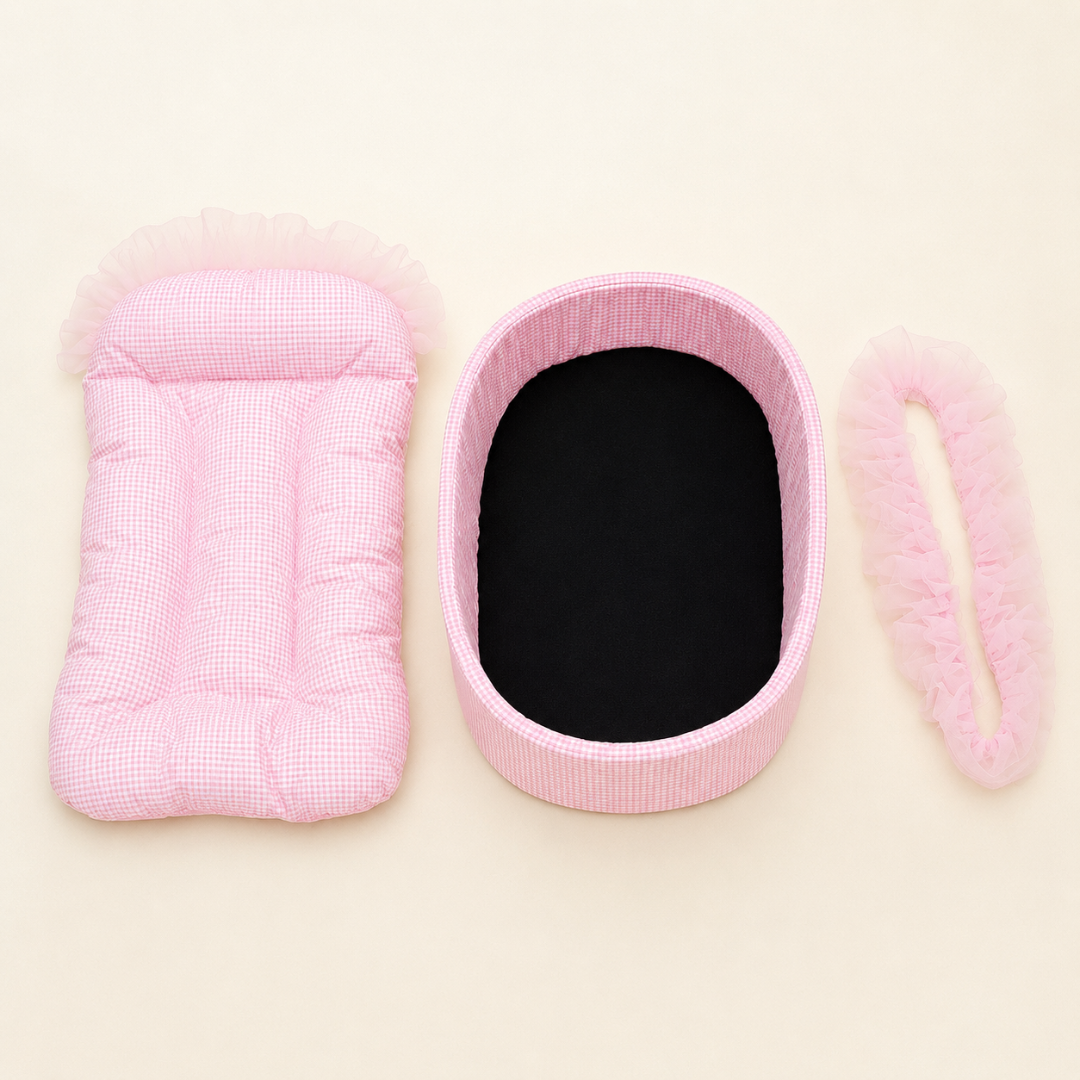Plush Round Pet Bed Sofa Cushion for Cats and Small Dogs Indoor - Pink