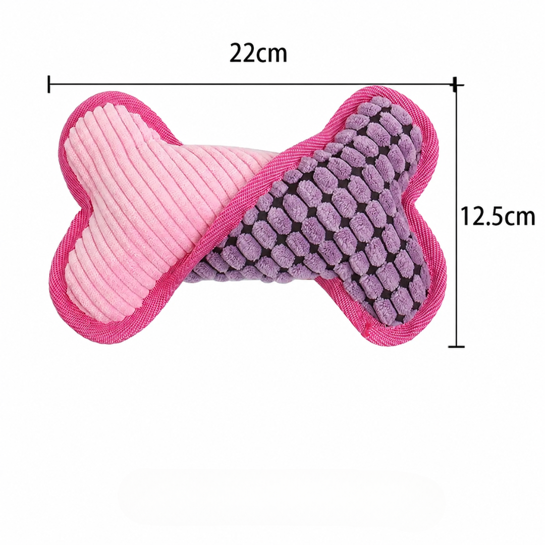 Soft Plush Bone Squeaky Dog Toy Interactive Chew Toy for Small Medium and Large Dogs