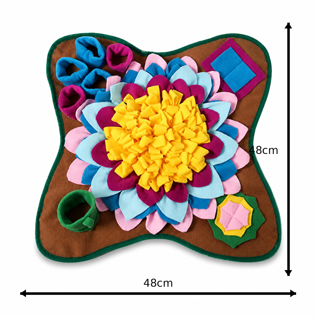 Foldable Dog Snuffle Mat Interactive Feeding Puzzle Toy for Dogs - Brown
