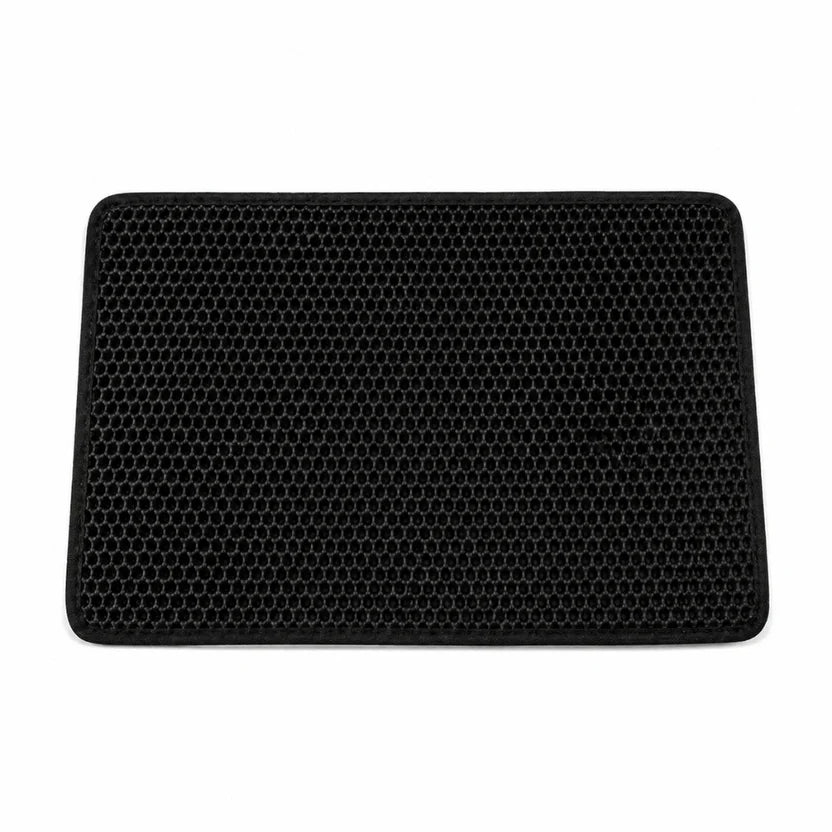 Double Layer Cat Litter Pad Waterproof Non Slip Pet Mat Easy Clean - Black