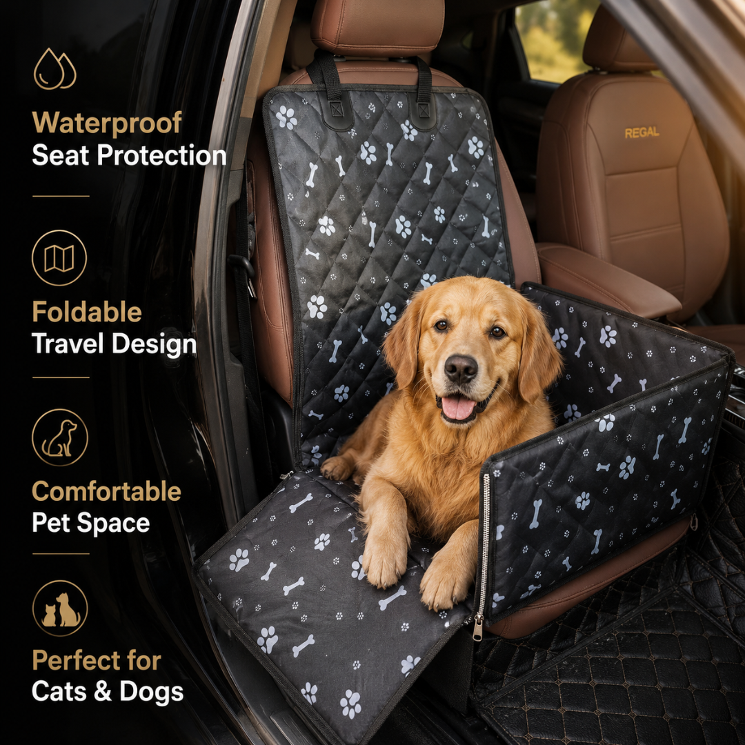 Heavy Duty Pet Car Travel Carrier Hammock Waterproof Foldable Seat Cover for Pets