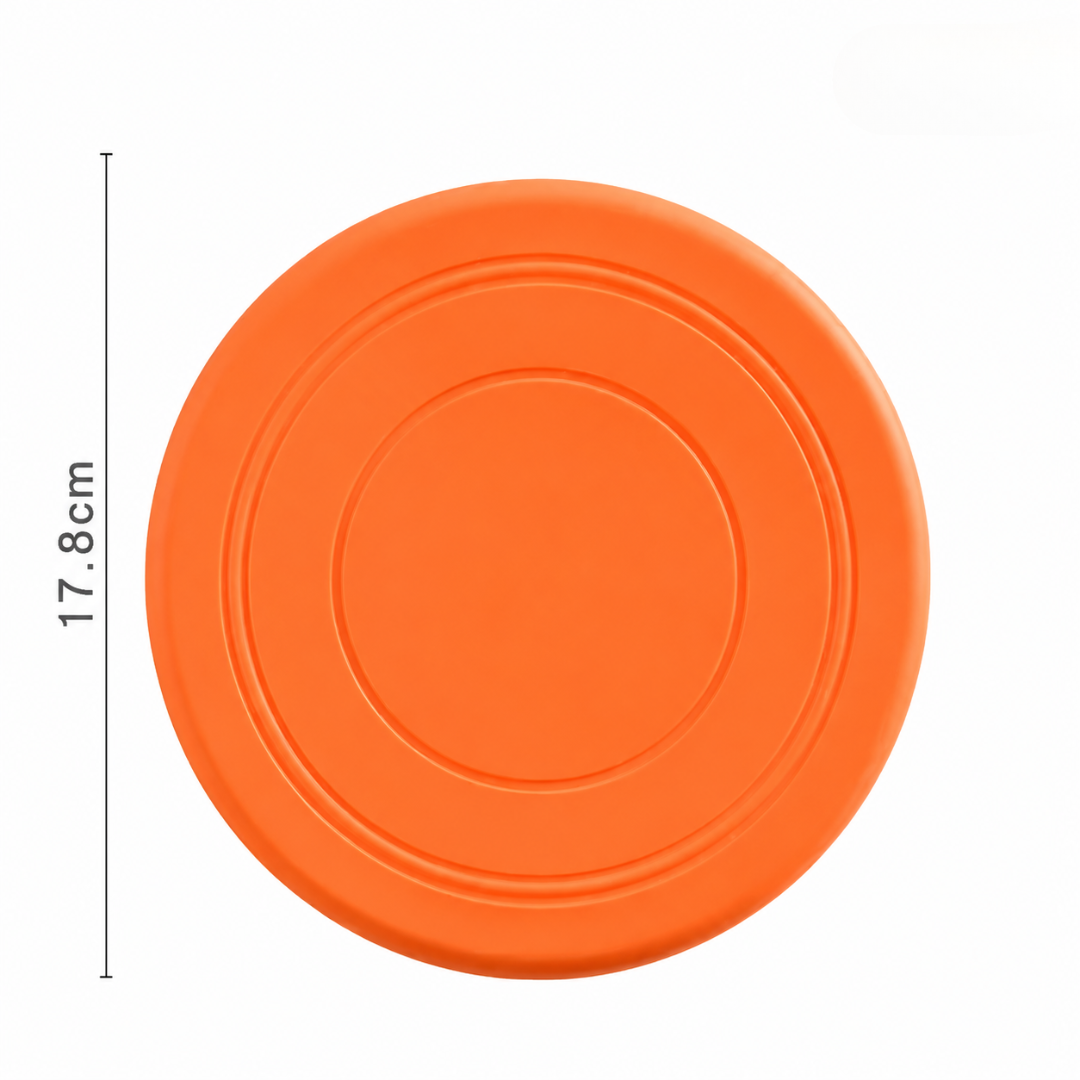 Floating Frisbee Dog Toy with Soft Grip Rubber Design for Outdoor Training - Orange