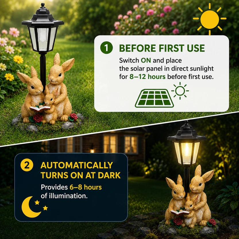 Solar Garden Rabbit Ornament