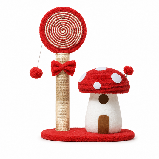 Red Mushroom Sisal Cat Scratching Post