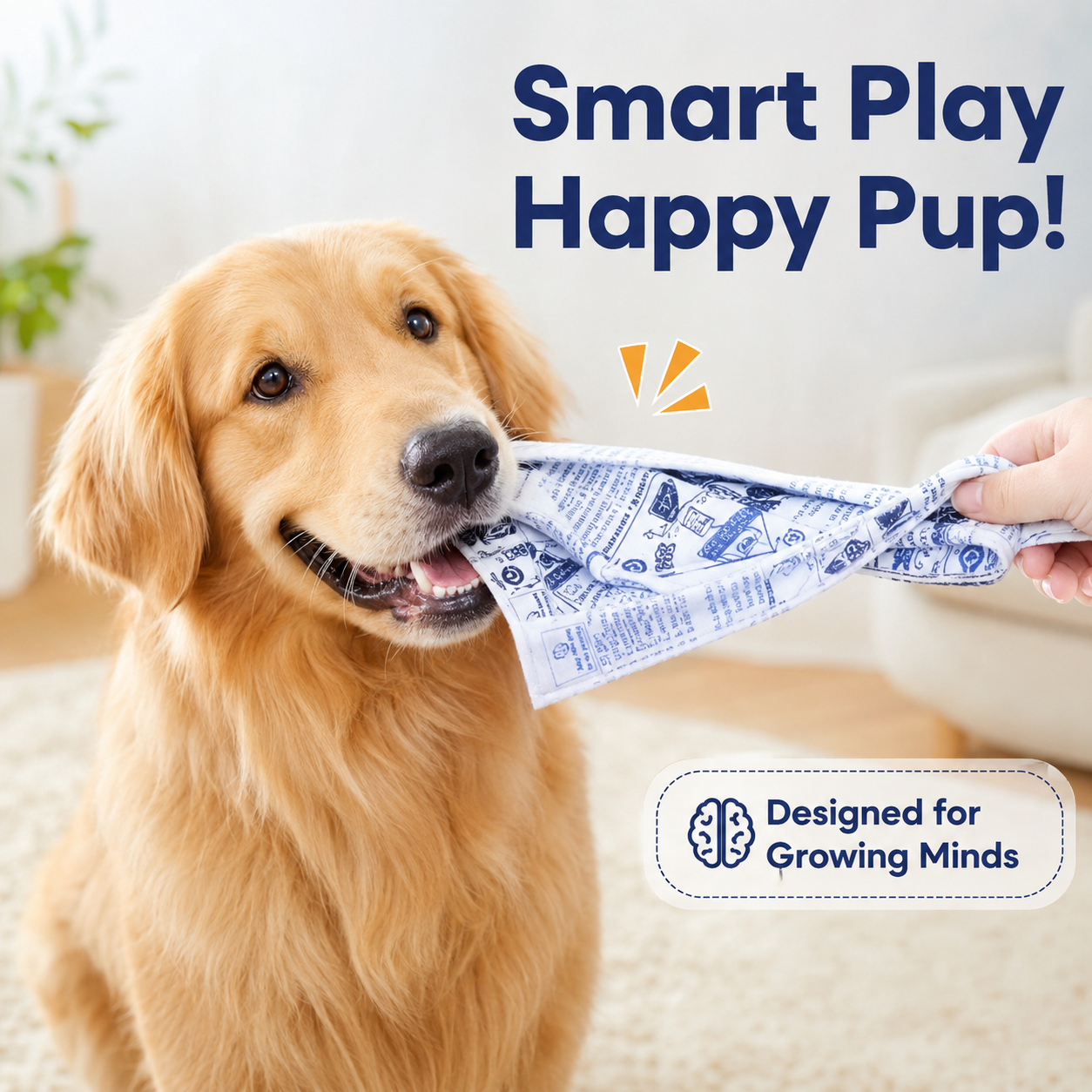 Interactive Newspaper Dog Toy with Squeaker Plush Play Toy for Small and Medium Dogs