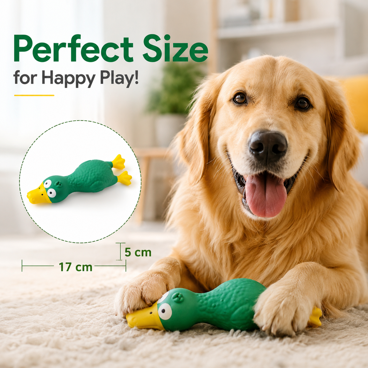 Rubber Squeaky Toy Animal Design for Puppies and Dogs - Blue Green