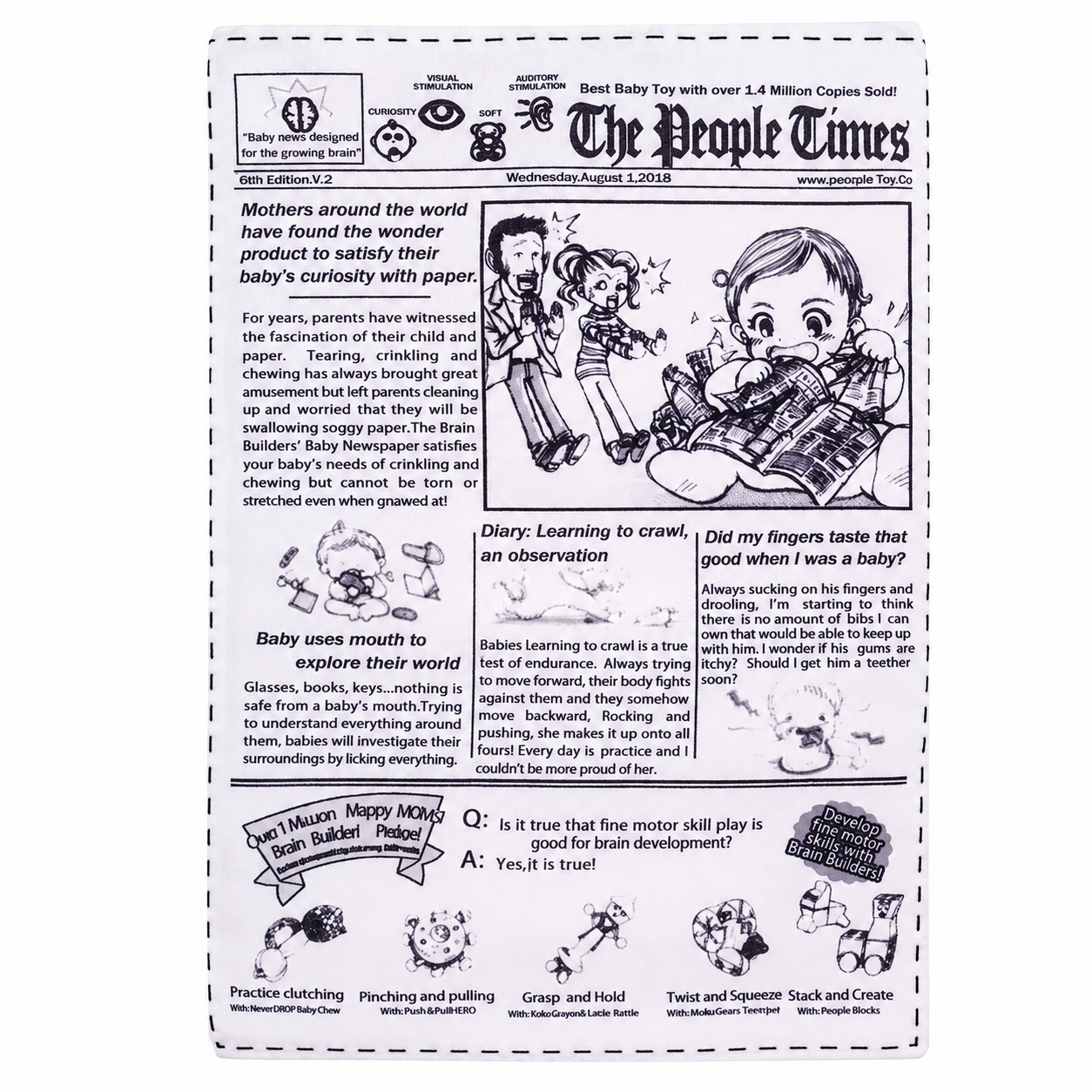 Interactive Newspaper Dog Toy with Squeaker Plush Play Toy for Small and Medium Dogs