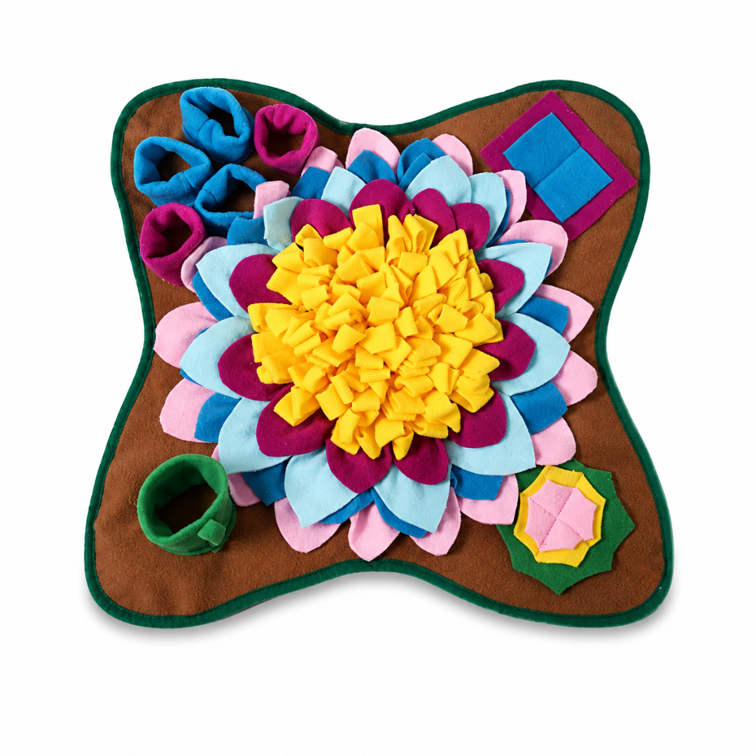 Foldable Dog Snuffle Mat Interactive Feeding Puzzle Toy for Dogs - Brown