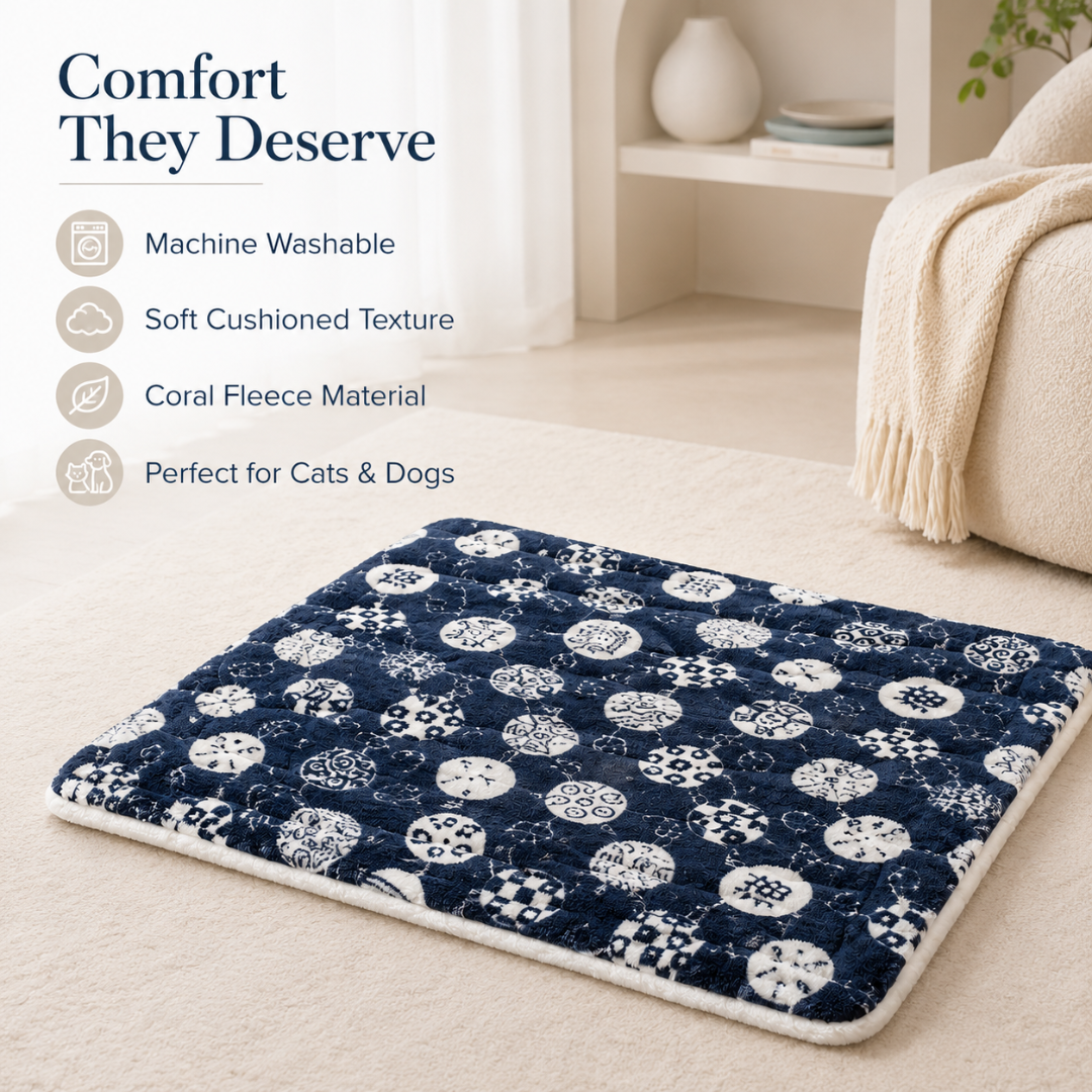 Coral Fleece Pet Bed Blanket Washable Mat for Cats and Dogs