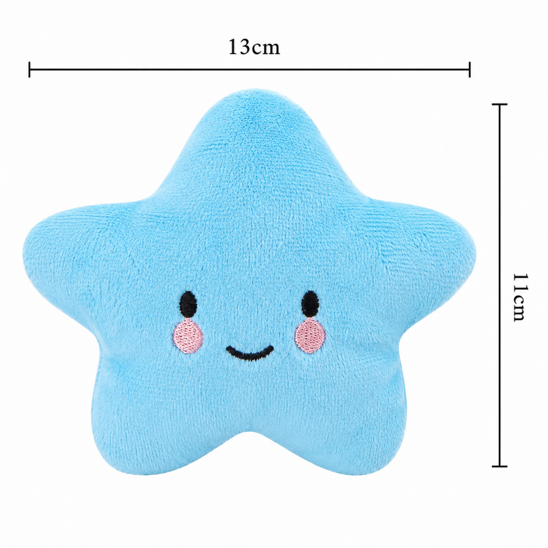 Plush Star Squeaky Toy with Soft Chew Design for Dogs and Cats - Light Blue