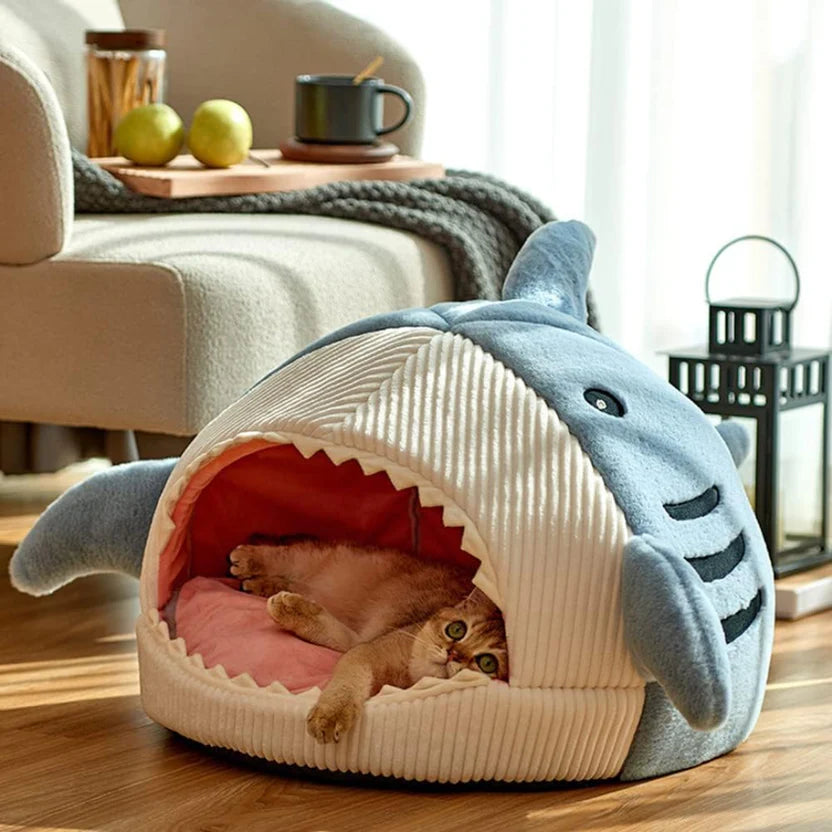 Indoor Cotton Pet Mat Soft Cushion Shark Bed for Cats and Small Dogs