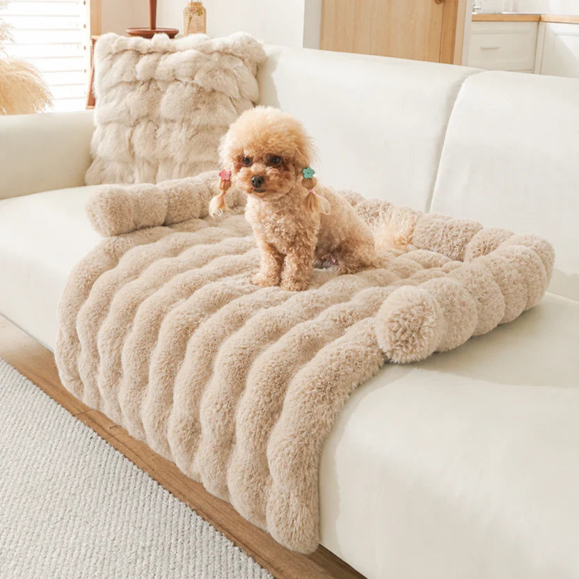 Plush Cushion Pet Mat Soft Bed for Cats and Small to Medium Dogs Machine Washable - Brown
